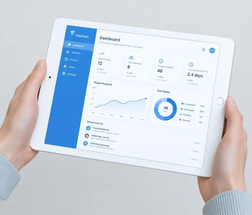 Tablet showing MOLECURIX dashboard